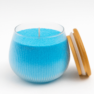 ribbed glass jar candle