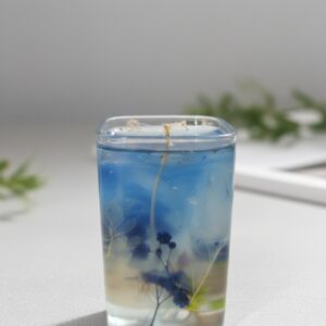 ribbed glass jar candle