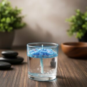 ribbed glass jar candle